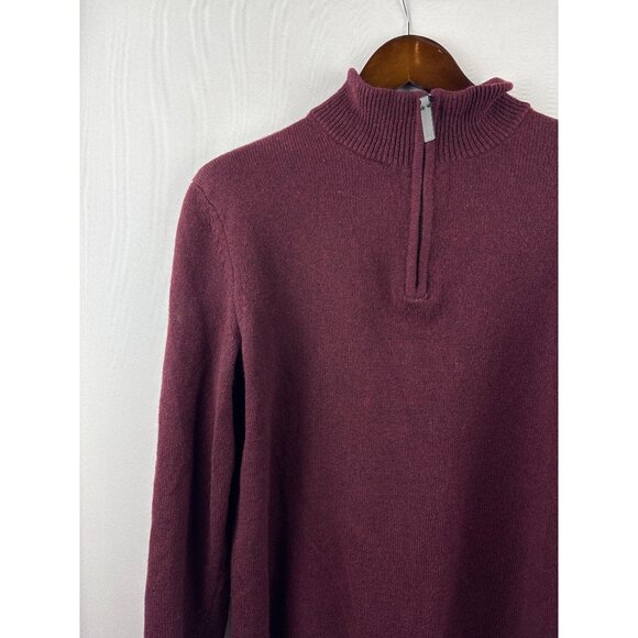 Men’s Banana Republic Large Maroon 3/4 zip Sweater - Picture 3 of 6